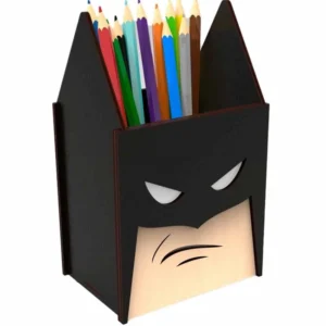 Porta Caneta Personalizado Batman - MDF Cor Preta 11x11x12cm