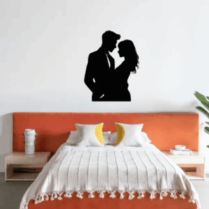 Casal Romântico Recorte Decorativo - MDF 3mm Cor Preta 20x27cm 3mm