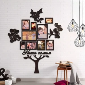 Moldura de Foto Árvore Genealógica – Decoração de Parede em MDF 1,20x1,20cm