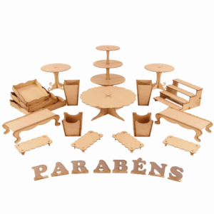 Kit Festa Provençal Decoração MDF Luxo Arabesco - 20 Peças